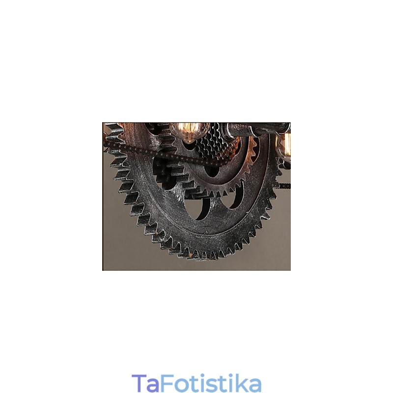 Πολυέλαιος Iron Pipe Industrial Wind gear Κρεμαστό φωτιστικό