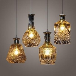 Φωτιστικό από κρυστάλλινο γυαλί 4Lights Shade Minimalist Bottle Lights