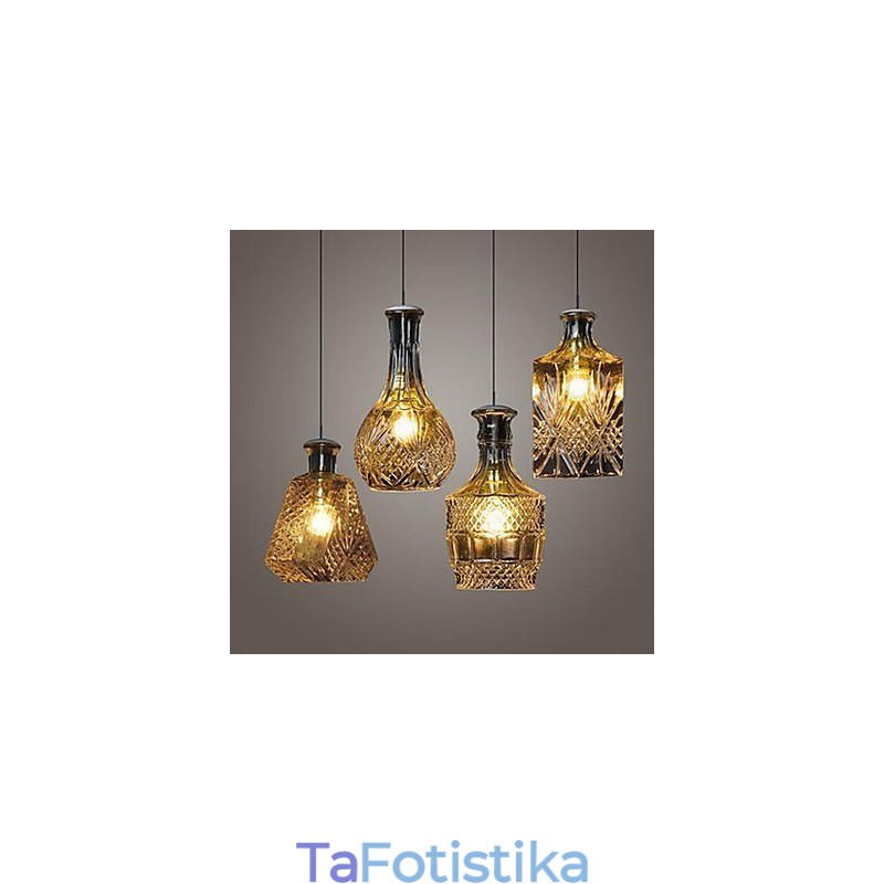 Φωτιστικό από κρυστάλλινο γυαλί 4Lights Shade Minimalist Bottle Lights