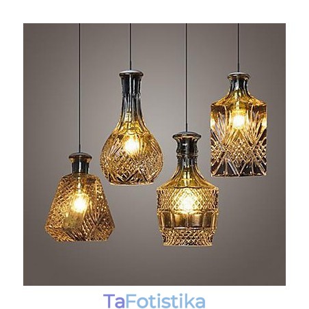 Φωτιστικό από κρυστάλλινο γυαλί 4Lights Shade Minimalist Bottle Lights Φωτιστικό από κρυστάλλινο γυαλί 4Lights Shade Minimalist Bottle Lights