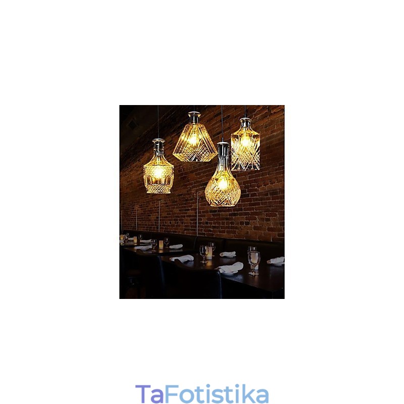 Φωτιστικό από κρυστάλλινο γυαλί 4Lights Shade Minimalist Bottle Lights