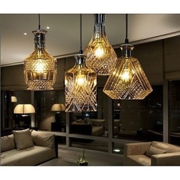 Φωτιστικό από κρυστάλλινο γυαλί 4Lights Shade Minimalist Bottle Lights