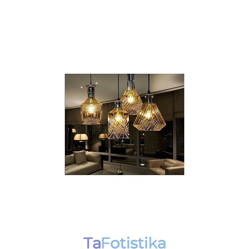 Φωτιστικό από κρυστάλλινο γυαλί 4Lights Shade Minimalist Bottle Lights