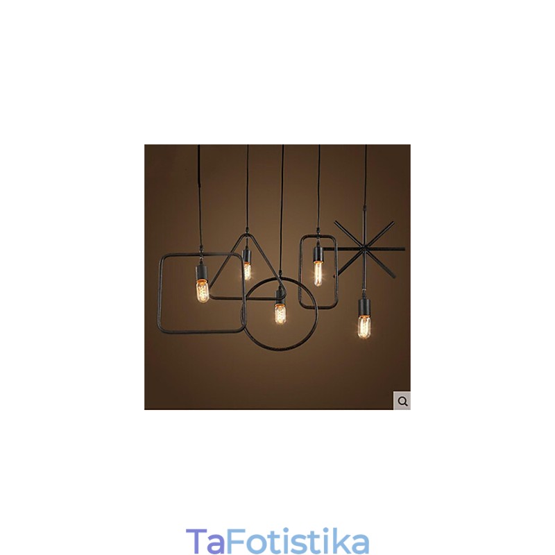 Ατομικός πολυέλαιος τέχνης American Retro 5 Head Shape Iron Art
