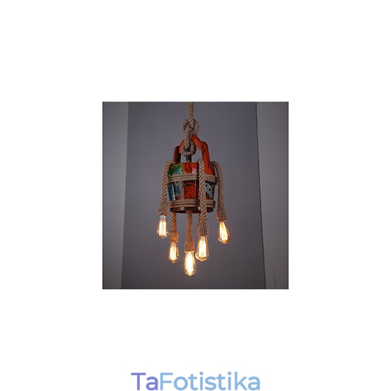 American Country Hemp Pavilion Chandelier Πολυέλαιος Ρετρό μοτίβο κατοχυρωμένων προϊόντων