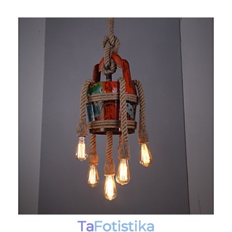 American Country Hemp Pavilion Chandelier Πολυέλαιος Ρετρό μοτίβο κατοχυρωμένων προϊόντων