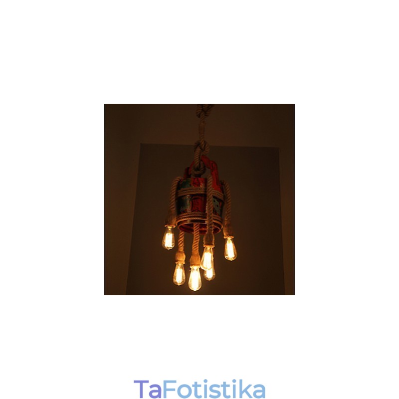 American Country Hemp Pavilion Chandelier Πολυέλαιος Ρετρό μοτίβο κατοχυρωμένων προϊόντων