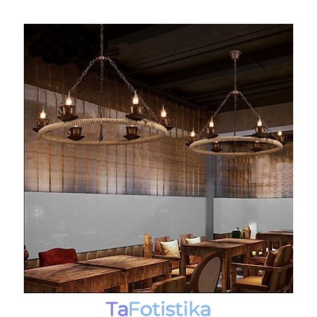Κεραμική Βιομηχανία Wind Rope Chandelier RetroLron Chandelier Simple Κεραμική Βιομηχανία Wind Rope Chandelier RetroLron Chandelier Simple