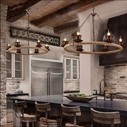Κεραμική Βιομηχανία Wind Rope Chandelier RetroLron Chandelier Simple
