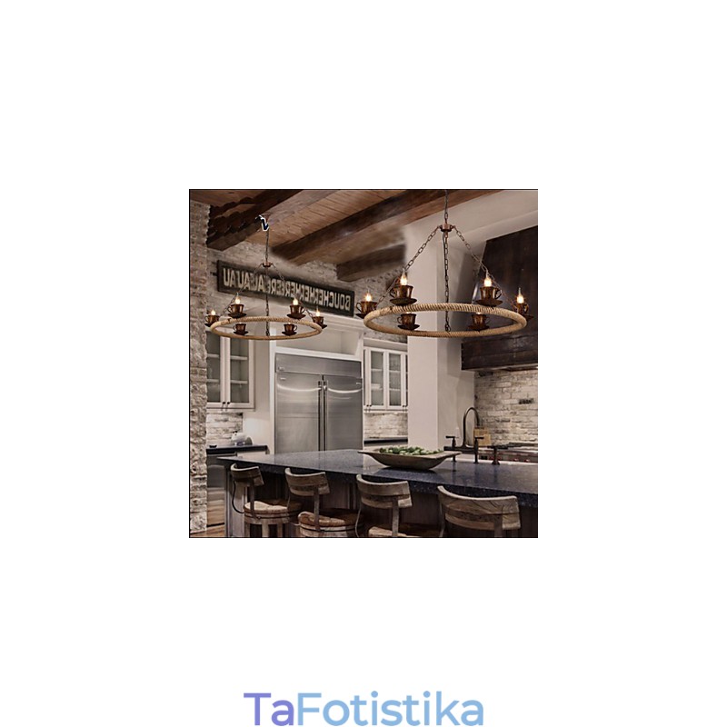 Κεραμική Βιομηχανία Wind Rope Chandelier RetroLron Chandelier Simple