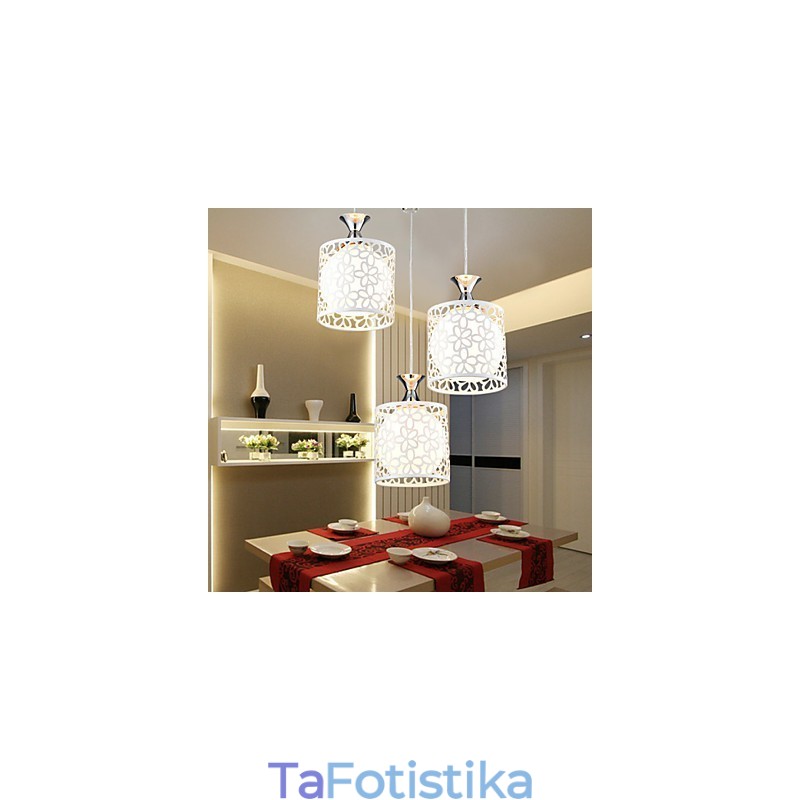 Σύγχρονη και συμβατή λυχνία τριών δημιουργικών κρυστάλλων από σφυρήλατο σίδερο