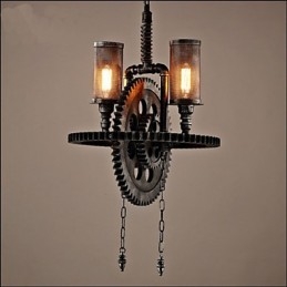 Industrial Wind Cafe Personalized Studio Gear Double Head μενταγιόν