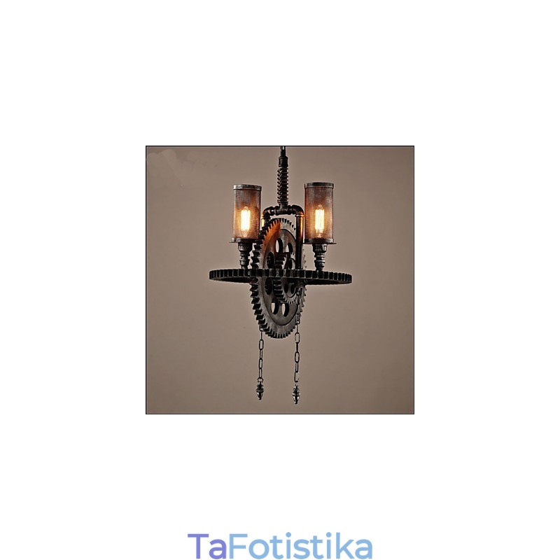Industrial Wind Cafe Personalized Studio Gear Double Head μενταγιόν