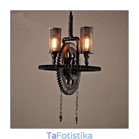 Industrial Wind Cafe Personalized Studio Gear Double Head μενταγιόν Industrial Wind Cafe Personalized Studio Gear Double Head μενταγιόν
