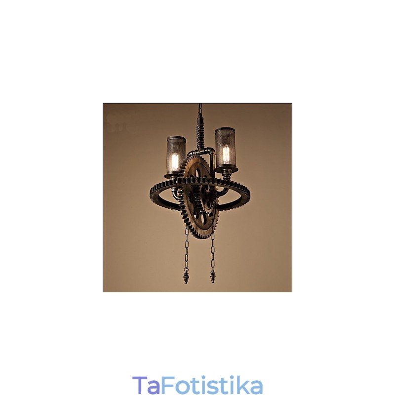 Industrial Wind Cafe Personalized Studio Gear Double Head μενταγιόν