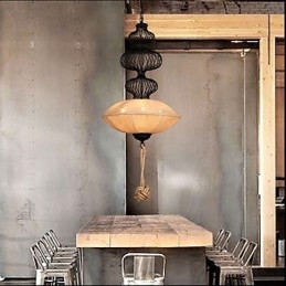 Λάμπες Nordic Retro Industrial Hemp Creative Birdcage