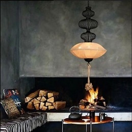 Λάμπες Nordic Retro Industrial Hemp Creative Birdcage