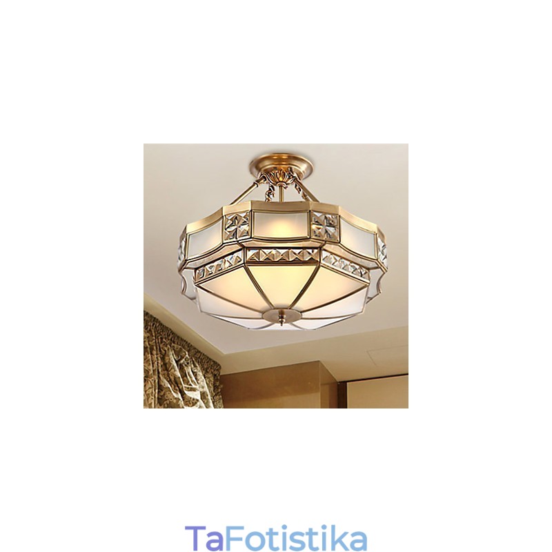 Παραδοσιακό Κλασικό Ρουστίκ Lodge ορειχάλκινο μενταγιόν φωτιστικό