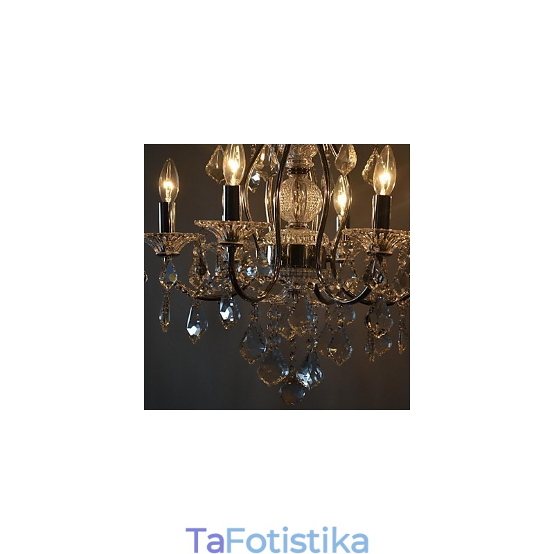 Παραδοσιακός Κλασικός Μεταλλικός Πολυέλαιος Κρυστάλλινο Χρώμιο