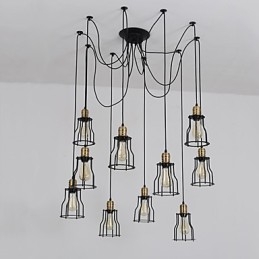 Vintage Edison Πολλαπλό ρυθμιζόμενο φωτιστικό οροφής DIY Φωτιστικό κρεμαστό φωτιστικό Πολυέλαιος Μοντέρνα κομψή βιομηχανική τραπεζαρία