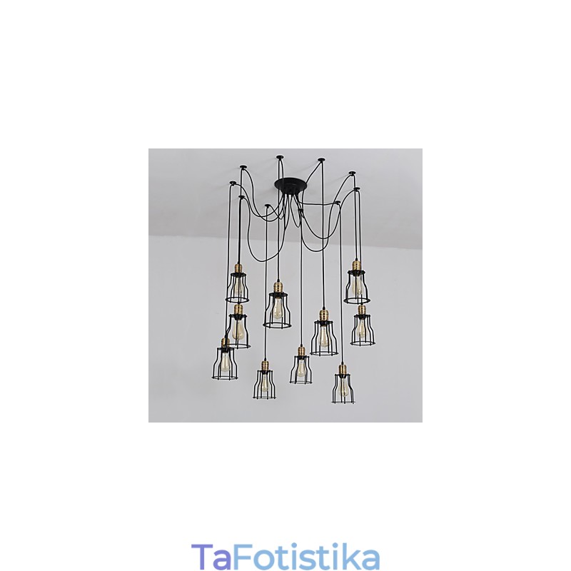 Vintage Edison Πολλαπλό ρυθμιζόμενο φωτιστικό οροφής DIY Φωτιστικό κρεμαστό φωτιστικό Πολυέλαιος Μοντέρνα κομψή βιομηχανική τραπεζαρία