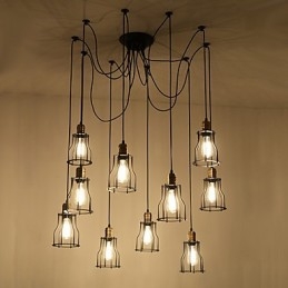 Vintage Edison Πολλαπλό ρυθμιζόμενο φωτιστικό οροφής DIY Φωτιστικό κρεμαστό φωτιστικό Πολυέλαιος Μοντέρνα κομψή βιομηχανική τραπεζαρία
