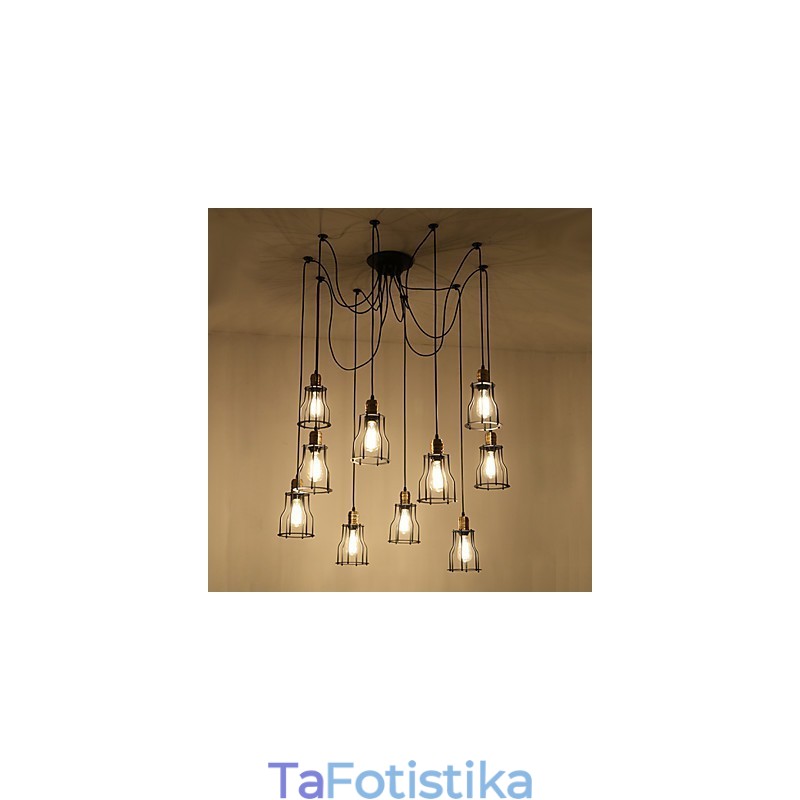Vintage Edison Πολλαπλό ρυθμιζόμενο φωτιστικό οροφής DIY Φωτιστικό κρεμαστό φωτιστικό Πολυέλαιος Μοντέρνα κομψή βιομηχανική τραπεζαρία