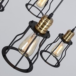 Vintage Edison Πολλαπλό ρυθμιζόμενο φωτιστικό οροφής DIY Φωτιστικό κρεμαστό φωτιστικό Πολυέλαιος Μοντέρνα κομψή βιομηχανική τραπεζαρία