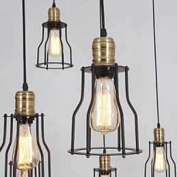Vintage Edison Πολλαπλό ρυθμιζόμενο φωτιστικό οροφής DIY Φωτιστικό κρεμαστό φωτιστικό Πολυέλαιος Μοντέρνα κομψή βιομηχανική τραπεζαρία