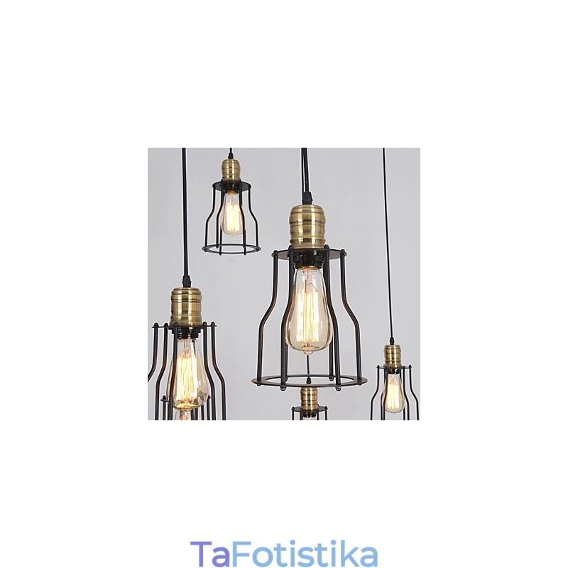 Vintage Edison Πολλαπλό ρυθμιζόμενο φωτιστικό οροφής DIY Φωτιστικό κρεμαστό φωτιστικό Πολυέλαιος Μοντέρνα κομψή βιομηχανική τραπεζαρία