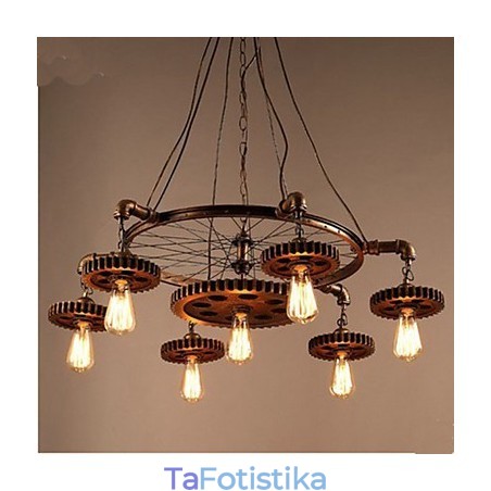 Σιδερένιος πολυέλαιος Creative Gear Of Retro Home Furnishing Σιδερένιος πολυέλαιος Creative Gear Of Retro Home Furnishing