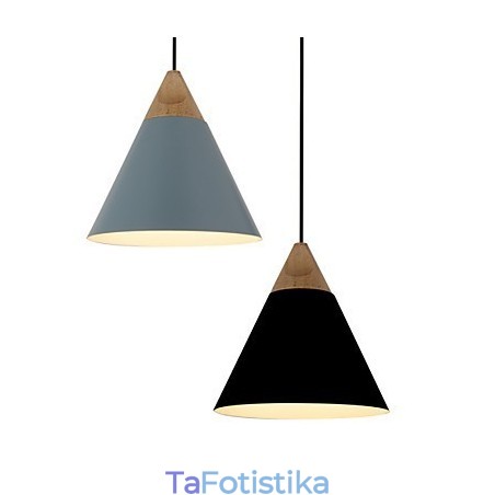 Κρεμαστό φωτιστικό Mini Artistic Cone 1 Light Mordern Simplicity Finish Μαύρο Λευκό Dusty Μπλε Αλουμίνιο & Ξύλινο Droplight Κρεμαστό φωτιστικό Mini Artistic Cone 1 Light Mordern Simplicity Finish Μαύρο Λευκό Dusty Μπλε Αλουμίνιο & Ξύλινο Droplight