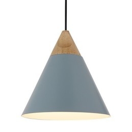 Κρεμαστό φωτιστικό Mini Artistic Cone 1 Light Mordern Simplicity Finish Μαύρο Λευκό Dusty Μπλε Αλουμίνιο & Ξύλινο Droplight