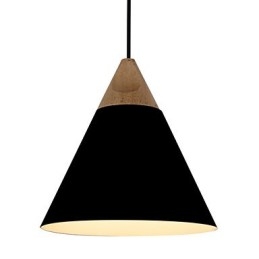 Κρεμαστό φωτιστικό Mini Artistic Cone 1 Light Mordern Simplicity Finish Μαύρο Λευκό Dusty Μπλε Αλουμίνιο & Ξύλινο Droplight