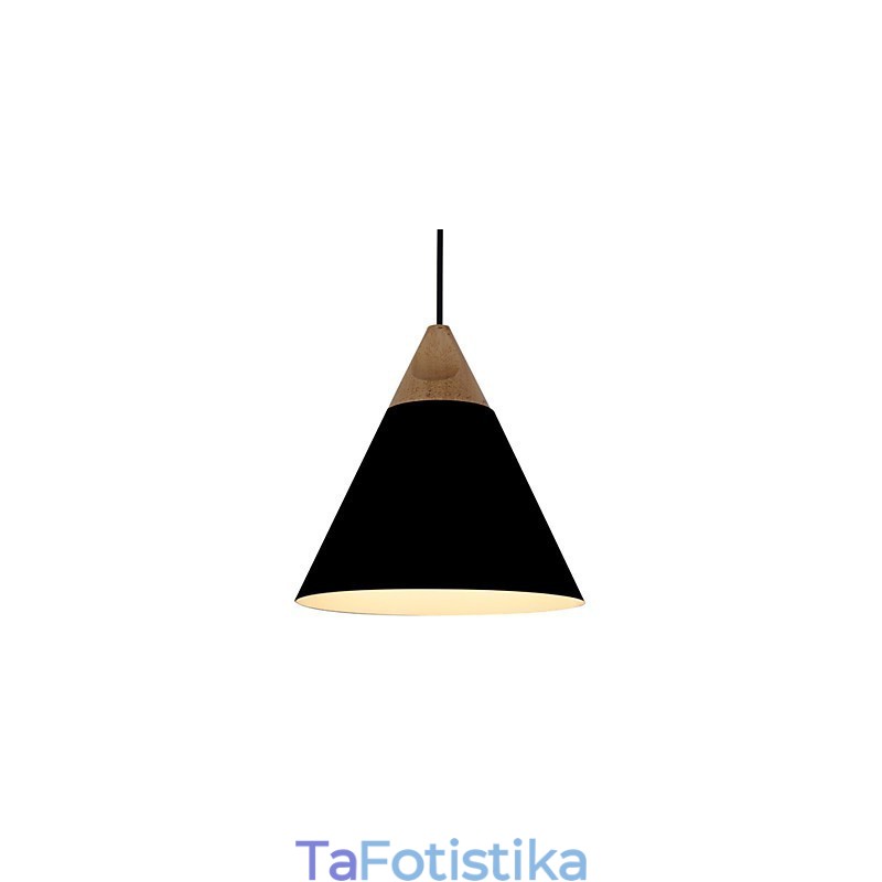 Κρεμαστό φωτιστικό Mini Artistic Cone 1 Light Mordern Simplicity Finish Μαύρο Λευκό Dusty Μπλε Αλουμίνιο & Ξύλινο Droplight