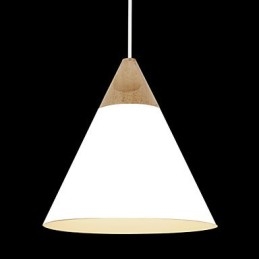 Κρεμαστό φωτιστικό Mini Artistic Cone 1 Light Mordern Simplicity Finish Μαύρο Λευκό Dusty Μπλε Αλουμίνιο & Ξύλινο Droplight