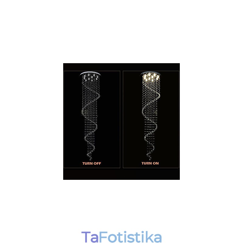 Μοντέρνο κρεμαστό κρύσταλλο Φωτιστικό Πολυέλαιος Φωτιστικά Φωτιστικά με Μονό Σπιράλ D70CM H250CM