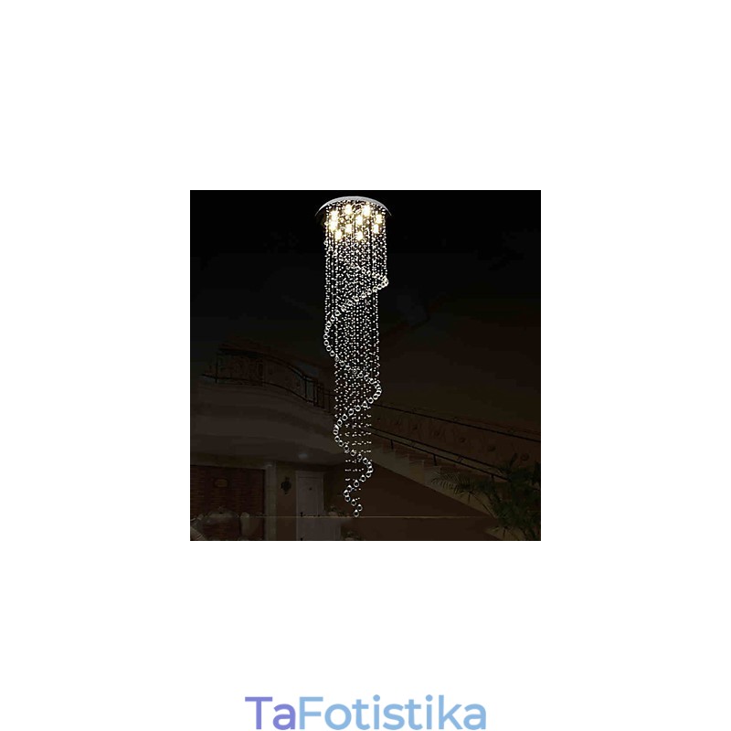 Μοντέρνο κρεμαστό κρύσταλλο Φωτιστικό Πολυέλαιος Φωτιστικά Φωτιστικά με Μονό Σπιράλ D70CM H250CM