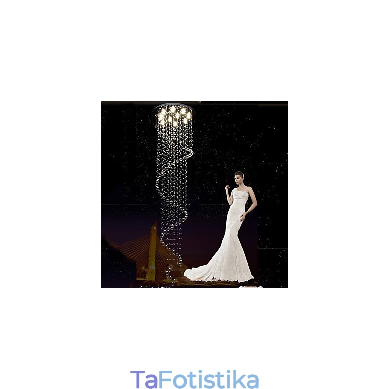 Μοντέρνο κρεμαστό κρύσταλλο Φωτιστικό Πολυέλαιος Φωτιστικά Φωτιστικά με Μονό Σπιράλ D70CM H250CM