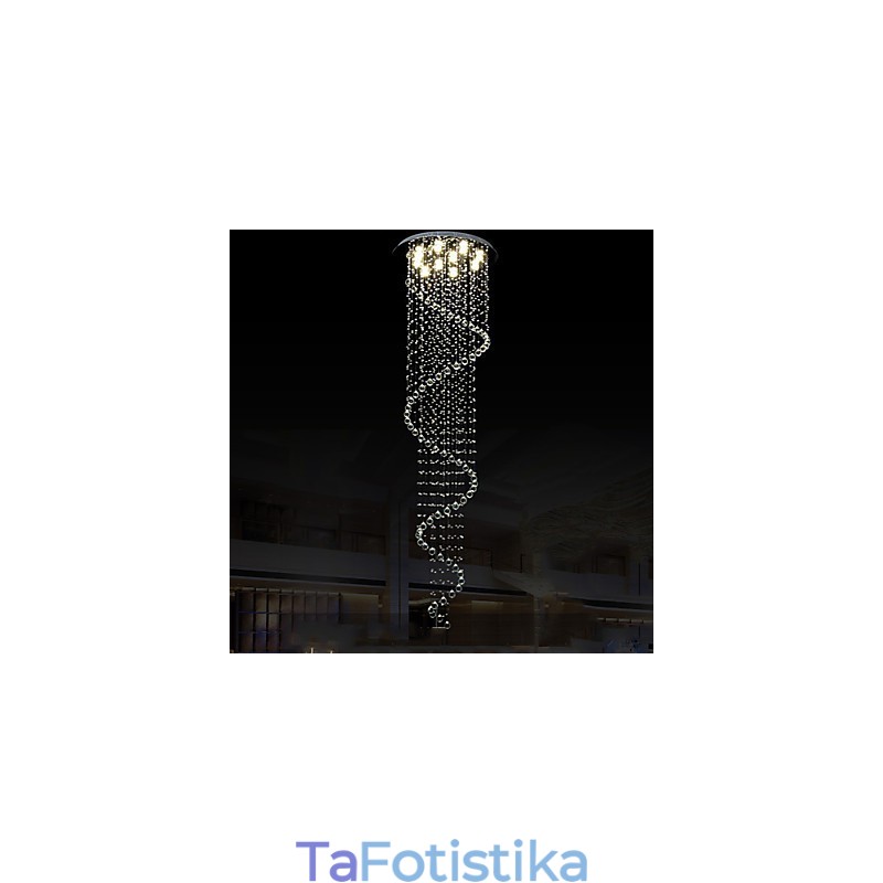 Μοντέρνο κρεμαστό κρύσταλλο Φωτιστικό Πολυέλαιος Φωτιστικά Φωτιστικά με Μονό Σπιράλ D70CM H250CM