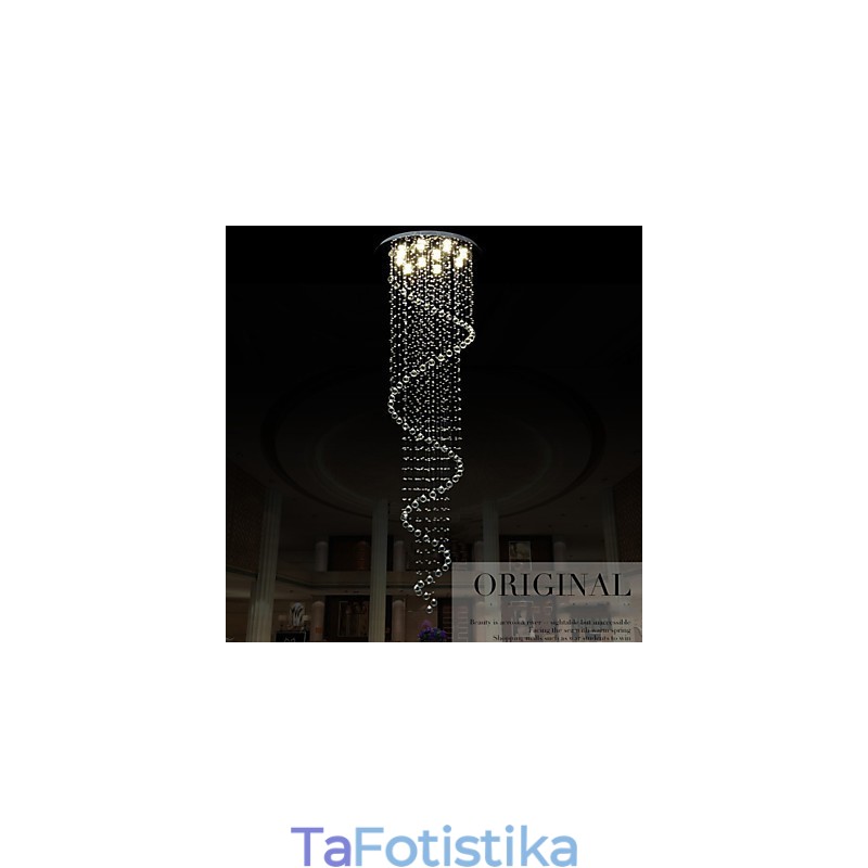 Μοντέρνο κρεμαστό κρύσταλλο Φωτιστικό Πολυέλαιος Φωτιστικά Φωτιστικά με Μονό Σπιράλ D70CM H250CM