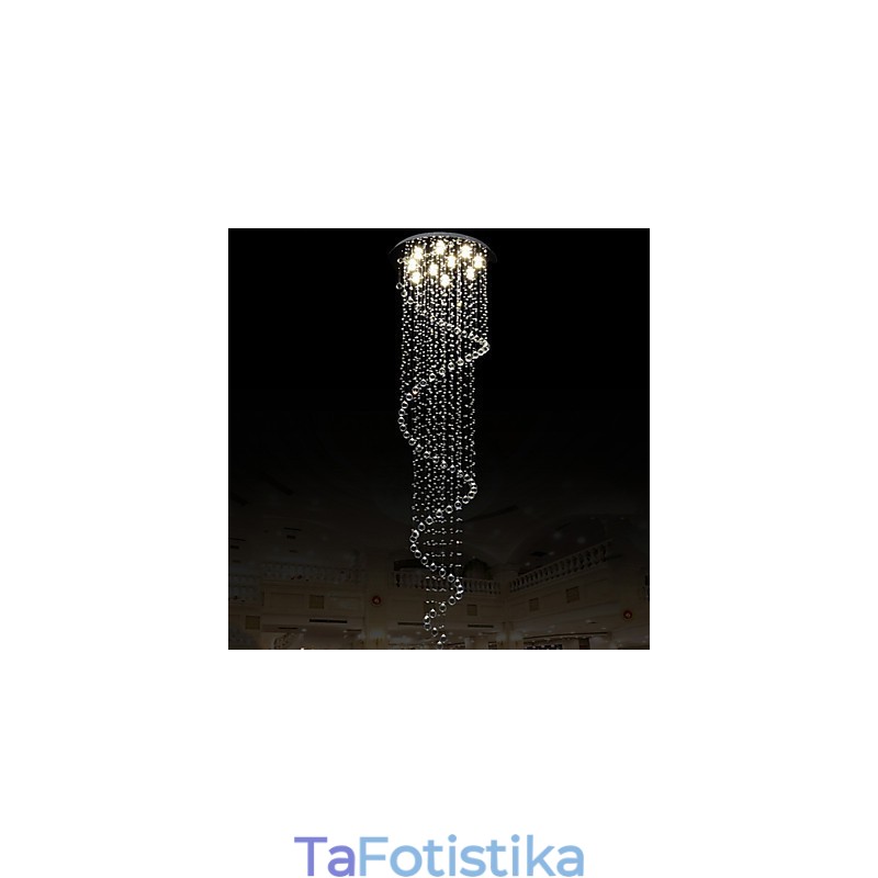 Μοντέρνο κρεμαστό κρύσταλλο Φωτιστικό Πολυέλαιος Φωτιστικά Φωτιστικά με Μονό Σπιράλ D70CM H250CM