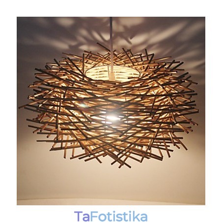 Μοντέρνο Rural Cany Art Woven Rattan Μονό Φωτιστικό σταγονόμετρου Μοντέρνο Rural Cany Art Woven Rattan Μονό Φωτιστικό σταγονόμετρου