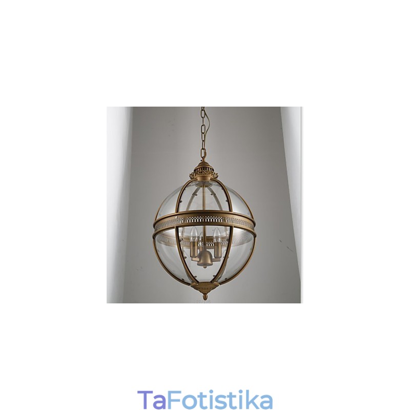 Σιδερένιο Μπρούτζινο Φωτιστικό Γυαλί