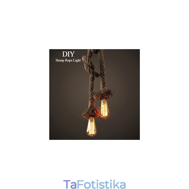 1 Light DIY Art Hemp Rope Light Creative Hemp Rope Droplight