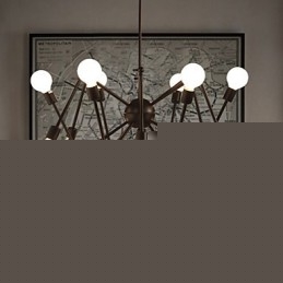 American Loft Black Lights Iron Spider Πολυέλαιος με 12 Κεφάλια