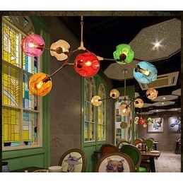 Πολυέλαιος Art Color Glass Bulb 6 Light Chandelier
