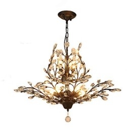 Vintage Crystal Flush Mount 7Lights Metal Painting Μαύρο Ή Χρυσό