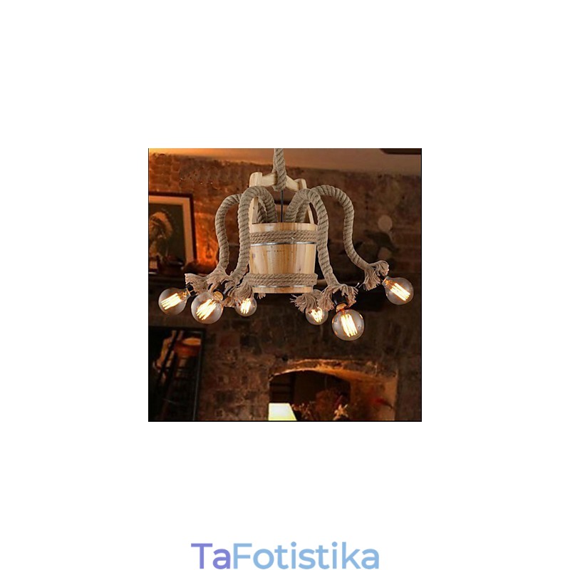 Ξύλινο βαρέλι Πολυέλαιος Δημιουργικό φωτιστικό