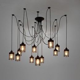 Vintage Edison Πολλαπλό Ρυθμιζόμενο Φωτιστικό Οροφής DIY Φωτιστικό κρεμαστό φωτιστικό Πολυέλαιος Μοντέρνα κομψή βιομηχανική τραπεζαρία